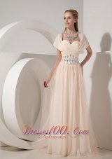 Designer Customize Champagne Column Sweetheart Mother Of The Bride Dress Chiffon Beading Floor-length