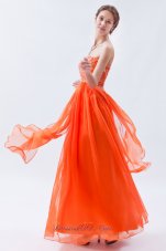 Designer Organge Red Empire Sweetheart Prom Dress Chiffon Beading Floor-length