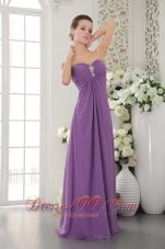 Designer Lavender Empire Sweetheart Floor-length Chiffon Beading Prom / Evening Dress