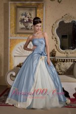 Designer Beautiful Light Blue And Light Yellow Ball Gown Quinceanera Dress Sweetheart Floor-length Taffeta and Organza Beading