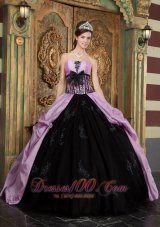 New Lavender Ball Gown Strapless Floor-length Taffeta Appliques Quinceanera Dress