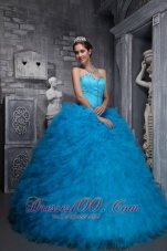 New Exclusive Baby Blue Quinceanera Dress Sweetheart Taffeta and Organza Beading Ball Gown