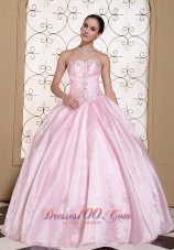 Sweet Baby Pink 2013 Quinceanera Dress In California Sweetheart Beaded Decorate Bust Plus Size