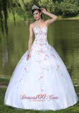 Sweetheart Organza Quinceanera Dress For Sweet 16 With Appliques Decorate Pretty