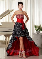 Best Zipper Special Fabric Beaded Decorate Bust High-low 2013 Prom Dress