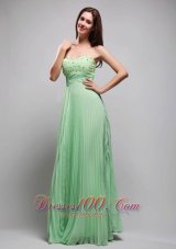 Best Apple Green Column Sweetheart Floor-length Chiffon Beading Prom / Evening Dress