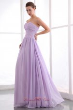 Best Lavender Empire Strapless Floor-length Chiffon Beading Prom Dress