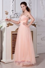 Best Light Peach Prom Dress Empire Sweetheart Tulle Beading
