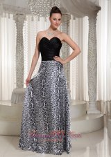 On Sale Ruched Bodice Embellishment Sweetheart Leopard Prom Dress With Floor-length