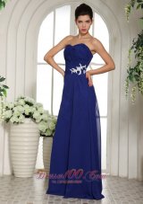 On Sale Royal Blue Appliques With Beading Sweetheart Prom Dress For Custom Made