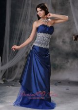 On Sale Blue Empire Sweetheart Floor-length Tulle and Taffeta Lace Prom / Party Dress