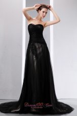 On Sale Sexy Black Empire Sweetheart Mother Of The Bride Dress Court Train Tulle