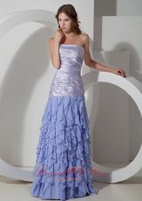 2013 Discount Lilac Column Strapless Beading Prom Dress Floor-length Chiffon