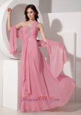 2013 Exquisite Pink Prom Dress One Shoulder
