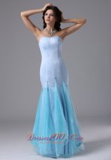 2013 Mermaid Light Blue and Beading In Cerritos California For Prom / Evening Dress Organza and Satin