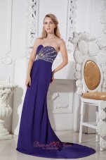 2013 Purple Color Sweetheart Prom Dress with Elegant Beading