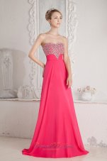 2013 Coral Red Empire Sweetheart Beading Prom Dress Floor-length Chiffon