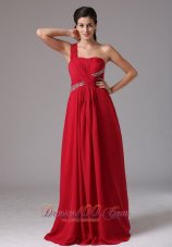 Stylish Wine Red One Shoulder Beading and Ruch 2013 Prom Dress In Naugatuck Connecticut