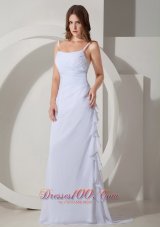 Low Cost Empire Straps Wedding Dress Brush / Sweep Chiffon Ruched