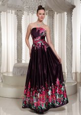 Printing Prom Dress For Formal With Strapless Neckline Ankle Length In 2013