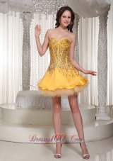 2013 The Brand New Sweetheart Gold Beaded Drocrate Prom / Cocktail Dress 2013