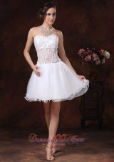 2013 Appliques Sweetheart Mini-length For White Cocktail / Homecoming Dress