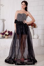 2013 Black Empire Prom / Evening Dress Sweetheart Organza Beading