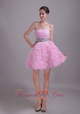 2013 Baby Pink A-Line / Princess Sweetheart Mini-length Chiffon and Lace Rhinestone Prom / Homecoming Dress