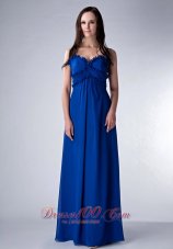 2013 Popular Royal Blue Empire Straps Bridesmaid Dress Chiffon Floor-length