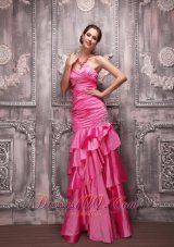 2013 Pink Column Sweetheart Floor-length Taffeta Beading Prom Dress