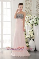 2013 Pink Empire Sweetheart Floor-length Chiffon Beading Prom / Evening Dress