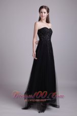 2013 Black Empire Sweetheart Ankle-length Tulle Appliques Prom Dress