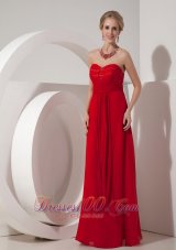 Discount Customize Wine Red Column Sweetheart Chiffon Beading Elegant Bridesmaid Dress Floor-length