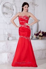 Fashion Red Mermaid Sweetheart Prom / Evening Dress Taffeta Appliques Floor-length