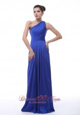 Formal Royal Blue One Shoulder Taffeta Floor-length Bridesmaid Dress For 2013