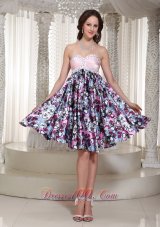 Sweetheart A-line Printing Homecoming Dress With Beading In Store  Cocktail Dress