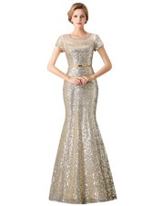 Sweet Mermaid Scoop Sequined Sleeveless Floor Length Going Out Dresses and Sequins
