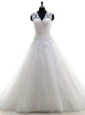 On Sale Off the Shoulder Tulle Sleeveless With Train Wedding Dress Court Train and Ruching