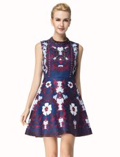 Low Price Mini Length Multi-color Party Dress Wholesale Scoop Sleeveless Zipper