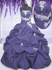 Appliques and Pick Ups Quinceanera Dresses Lavender Lace Up Sleeveless Floor Length