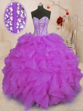 Low Price Purple Vestidos de Quinceanera Military Ball and Sweet 16 and Quinceanera and For with Beading and Ruffles Sweetheart Sleeveless Lace Up