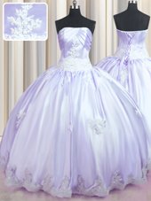 Zipper Up Sleeveless Floor Length Beading and Appliques Zipper Quinceanera Gowns with
