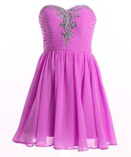 Gorgeous Mini Length Lilac Cocktail Dresses Sweetheart Sleeveless Lace Up