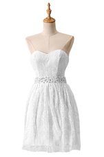 Lace Sleeveless Knee Length Cocktail Dresses and Beading