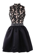 Beautiful Black High-neck Backless Beading and Appliques Cocktail Dress Sleeveless
