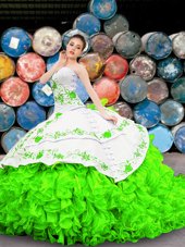 Colorful Ball Gowns 15th Birthday Dress Light Yellow Off The Shoulder Satin Sleeveless Floor Length Lace Up