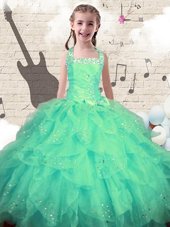 On Sale Halter Top Sleeveless Beading and Ruffled Layers Zipper Toddler Flower Girl Dress