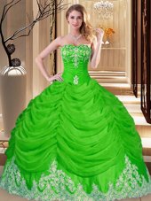 Lace Up Sweetheart Lace and Appliques Quinceanera Dress Tulle Sleeveless
