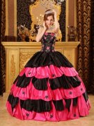 Pink and Black Quinceanera Dresses