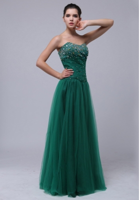 Beaded Decorate Bust For Dark Green Prom Dress